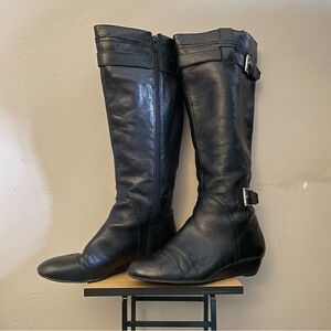 Nine West Black Over-the-Knee Leather Boots – Size 7.5 EUC